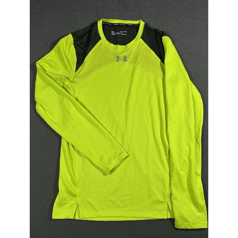 Under Armour Run Heatgear Long Sleeve Small Hi Viz Neon Yellow Shirt